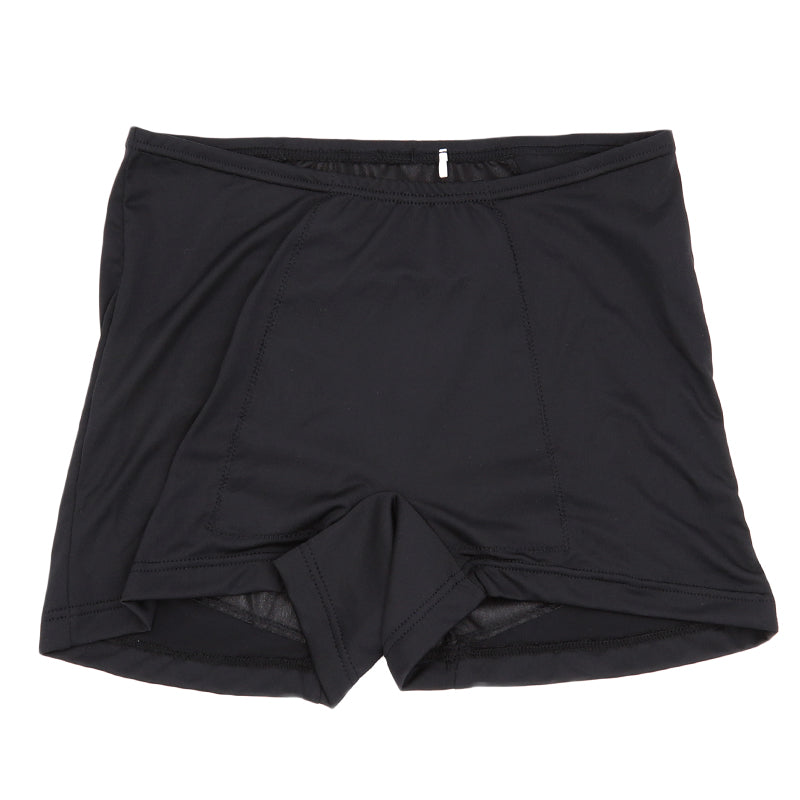 重ね履きパンツ オーバーパンツ サニタリー 防水布付き 透け防止 1分丈 吸汗速乾 ドライ 快適 フィット感 優しい ストレッチ サラサラ さらり やや薄手 スカートの下に重ねて安心 無地 ブラック 黒 透けない 伸縮性 スカート ズボンの下 レディース 女子 高校生 M L LL (在庫限り)