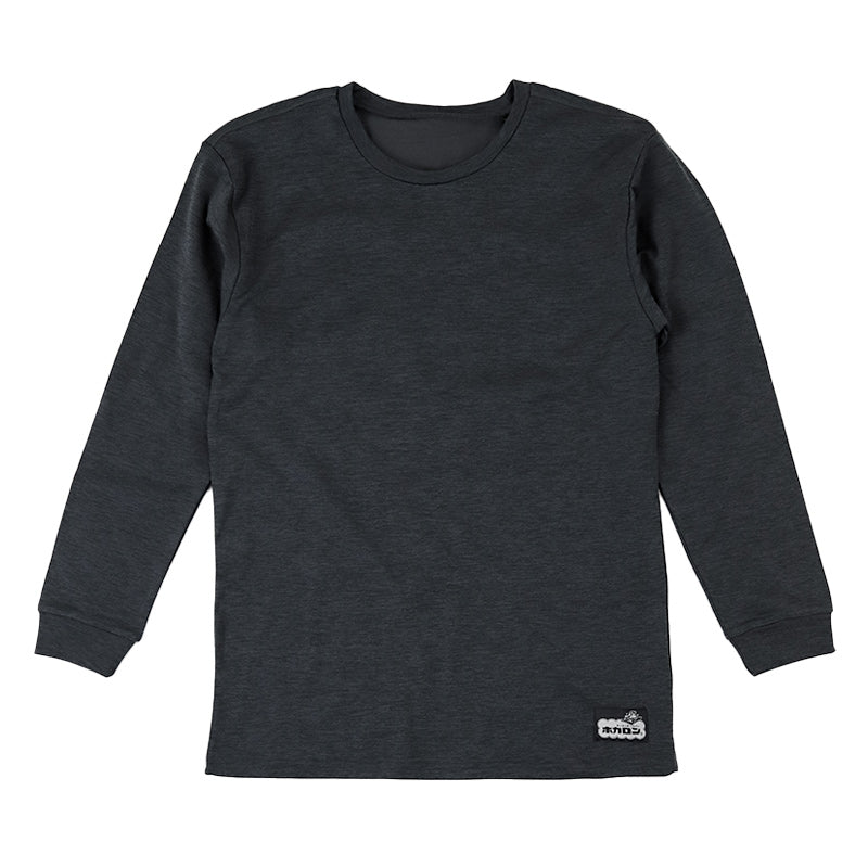 ホカロン 裏起毛 メンズ 長袖 シャツ 保温 あったかインナー 丸首 M L LL 背中あて付き 男性 紳士 シャツ 肌着 防寒 インナー 大きいサイズ 秋冬 温活 ストレッチ ぽかぽか 温かい