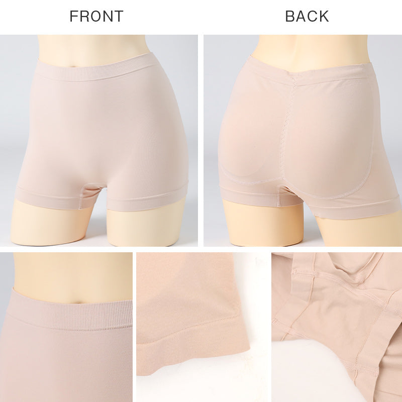 レディース 美尻ショーツ 尻パッド付き ショーツ 1分丈 ヒップアップ S M L 婦人 下着 パンツ ヒップパッド付き デスクワーク ボリュームアップ 美尻 コスプレ ドレス パンティ 補正 補整下着