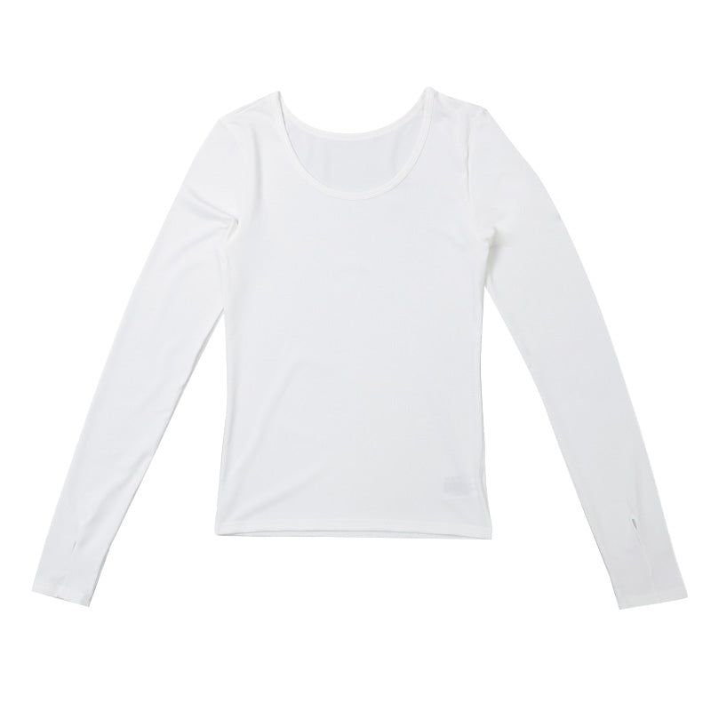 UVカット インナー レディース 指穴付き 12分袖 UPF50+ 速乾 ひんやり ストレッチ 紫外線対策 M L LL 長袖 冷感 インナーシャツ アンダーシャツ 日焼け対策 吸汗速乾 手の甲カバー 薄手 無地 夏 黒 白 さらさら ドライ DYR