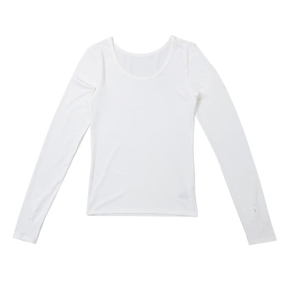 UVカット インナー レディース 指穴付き 12分袖 UPF50+ 速乾 ひんやり ストレッチ 紫外線対策 M L LL 長袖 冷感 インナーシャツ アンダーシャツ 日焼け対策 吸汗速乾 手の甲カバー 薄手 無地 夏 黒 白 さらさら ドライ DYR