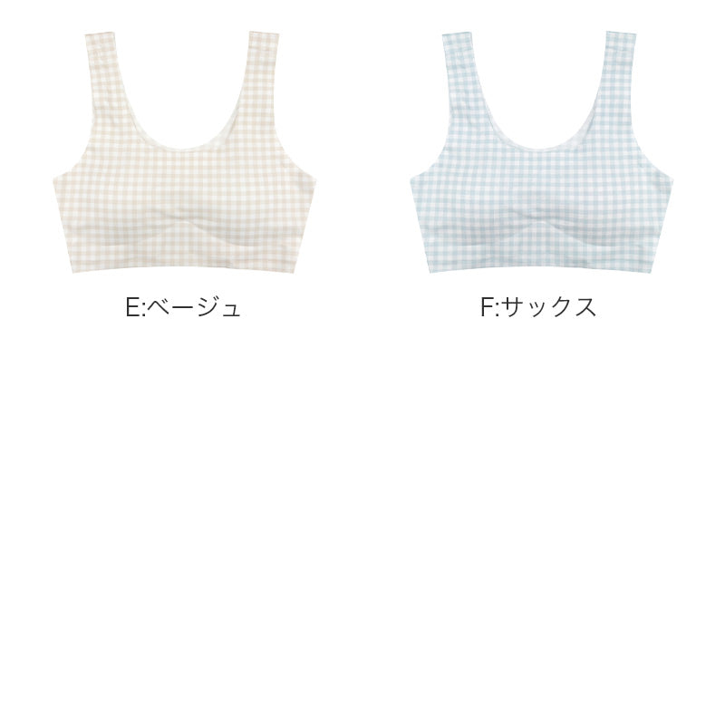 ジュニア ハーフトップ ひびきにくい フリーカット ガールズ かぶりタイプ パッド付き S M L 一体型パッド ストレッチ 子供 ブラトップ インナー ノンワイヤー シームレス 小学生 中学生 下着 女の子 無地 かわいい デイリー 普段使い 学校