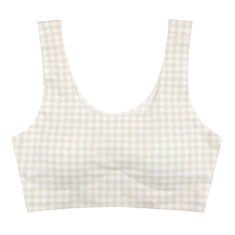 ジュニア ハーフトップ ひびきにくい フリーカット ガールズ かぶりタイプ パッド付き S M L 一体型パッド ストレッチ 子供 ブラトップ インナー ノンワイヤー シームレス 小学生 中学生 下着 女の子 無地 かわいい デイリー 普段使い 学校
