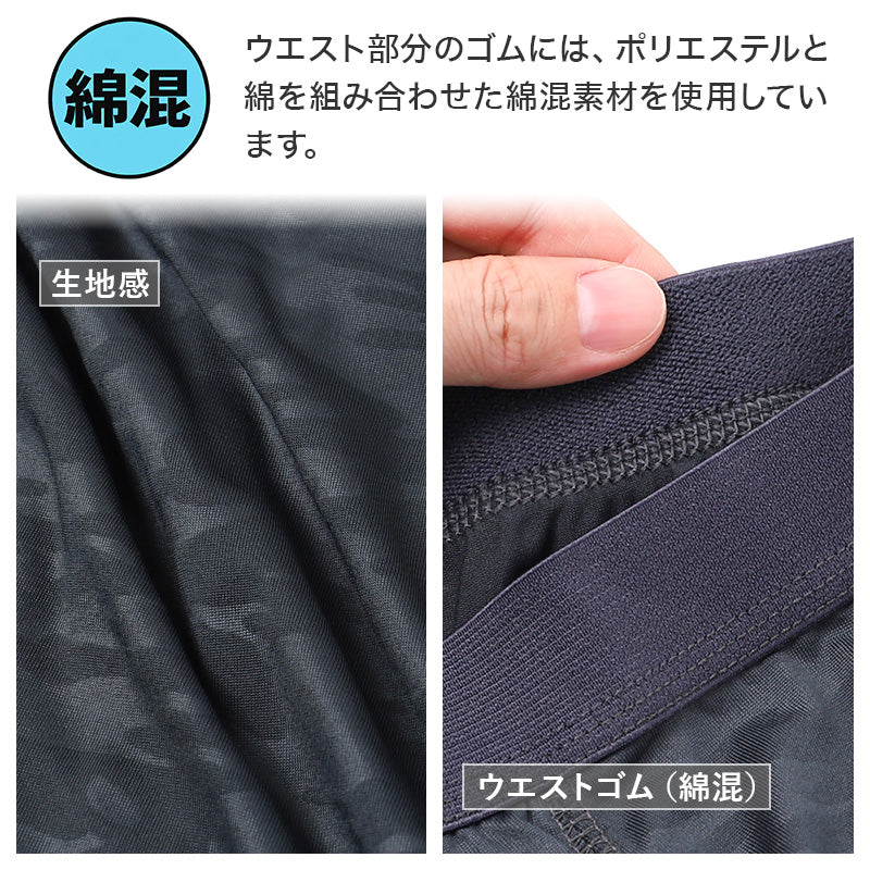 ボクサーパンツ メンズ ボクサーブリーフ ボクサー 前開き 前あき 吸水速乾 速乾 ストレッチ M L LL 伸縮性 ポリエステル 下着 インナー インナーパンツ アンダーウェア 男性用 紳士 男性下着 メンズ下着 迷彩 迷彩柄 カモフラージュ ドライ