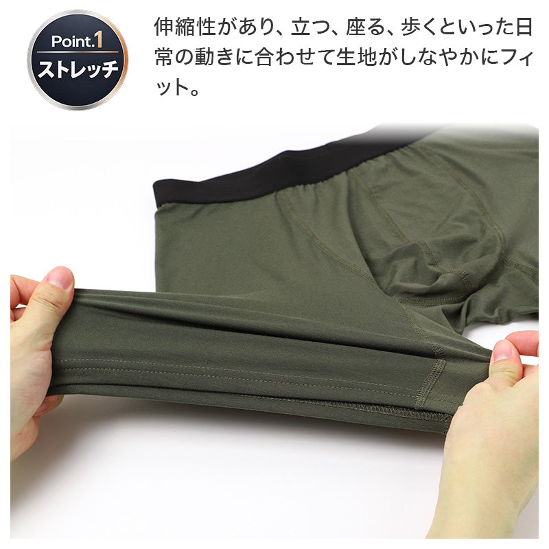 ボクサーパンツ メンズ レーヨン ミドル丈 丈長め 前とじ 吸放湿 吸湿 放湿 ストレッチ M L LL 柔らかい なめらか 肌触り タグレス 転写タグ 下着 インナー ボクサーブリーフ 男性用 紳士 男性下着 メンズ下着 アンダーウェア 伸縮性 フィット