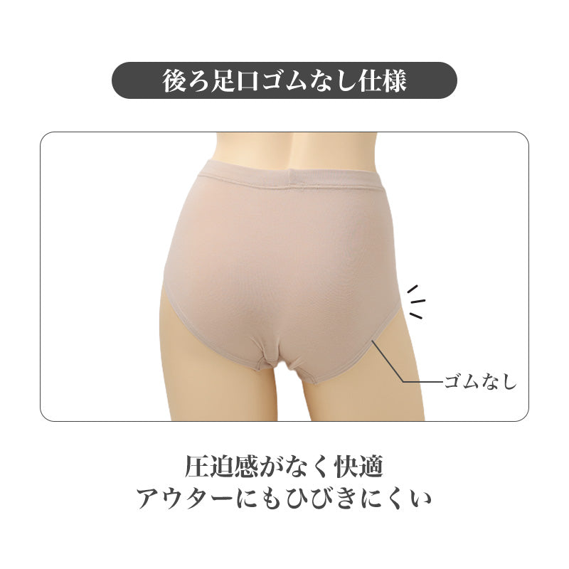 ショーツ レディース 綿混 2枚組 ベア天竺 ストレッチ ウエスト折り返し M L LL お腹らくらく 足口らくらく ゴムが直接当たりにくい 後ろ足口ゴムなし 婦人 女性 下着 パンツ インナー 肌着 デイリー 普段使い シンプル 無地 伸縮性 やわらか