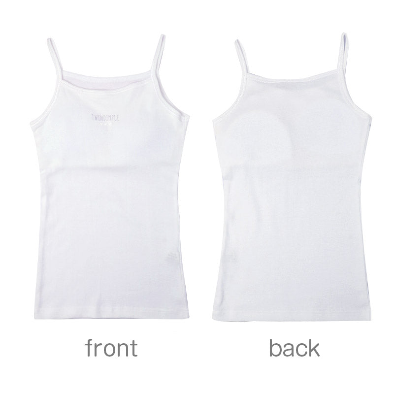 綿100％ キャミソール 胸二重 女の子 キッズ ジュニア 140cm 150cm 160cm 165cm スクール インナー 小学生 中学生 肌着 胸2重 ガールズ 女児 カップ付き 取り外し可 日本製 コットン 肌に優しい