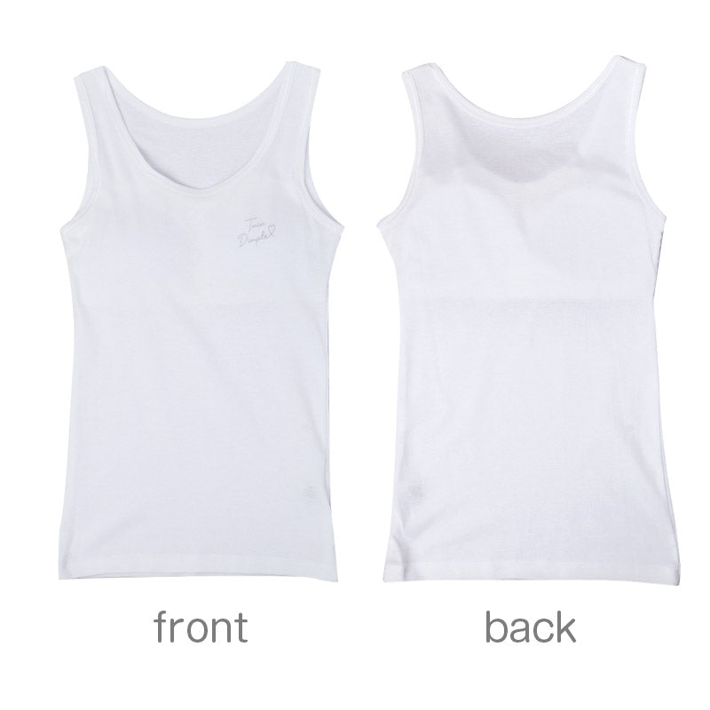 綿100％ カップ付き タンクトップ 胸二重 女の子 キッズ ジュニア 140cm 150cm 160cm 165cm スクール インナー 小学生 中学生 肌着 胸2重 ガールズ 女児 取り外し可 日本製 コットン 肌に優しい