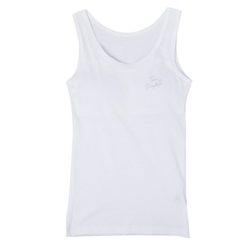 綿100％ カップ付き タンクトップ 胸二重 女の子 キッズ ジュニア 140cm 150cm 160cm 165cm スクール インナー 小学生 中学生 肌着 胸2重 ガールズ 女児 取り外し可 日本製 コットン 肌に優しい