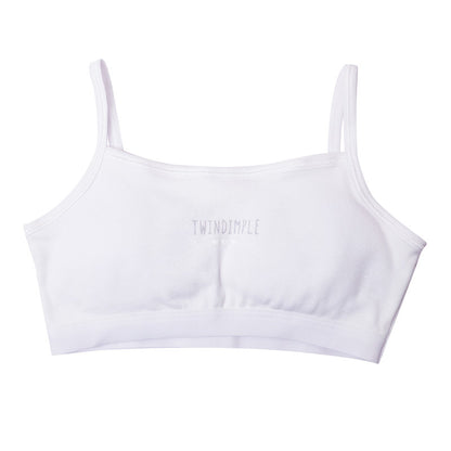 綿100％ キャミハーフ ハーフトップ 胸二重 女の子 キッズ ジュニア 140cm 150cm 160cm 165cm スクール インナー 小学生 中学生 肌着 胸2重 ガールズ 女児 カップ付き 取り外し可 日本製