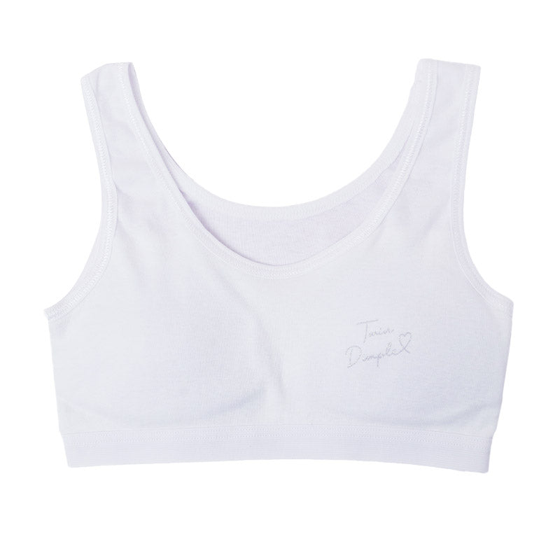 綿100％ ハーフトップ 胸二重 女の子 キッズ ジュニア 140cm 150cm 160cm 165cm スクール インナー 小学生 中学生 肌着 胸2重 ガールズ 女児 カップ付き 取り外し可 日本製 コットン 肌に優しい