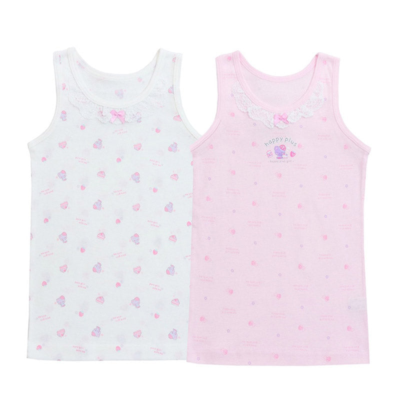 キッズ タンクトップ 女児 2枚組 ジュニア 女の子 肌着 インナー 100cm 110cm 120cm 130cm ノースリーブ 女子 ガールズ 子ども キッズ 下着 スリーブレス 学生 アンダーウェア かわいい 普段用 お買い得 まとめ買い