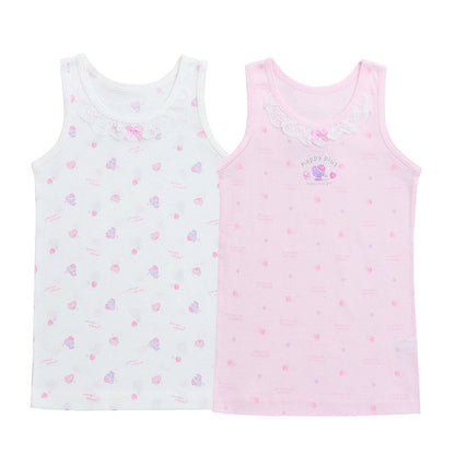 キッズ タンクトップ 女児 2枚組 ジュニア 女の子 肌着 インナー 100cm 110cm 120cm 130cm ノースリーブ 女子 ガールズ 子ども キッズ 下着 スリーブレス 学生 アンダーウェア かわいい 普段用 お買い得 まとめ買い