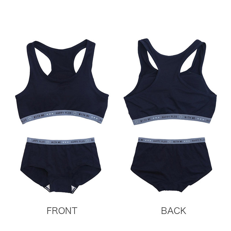 ジュニアブラ ショーツ 上下セット ハーフトップ 子供 下着 女の子 140cm 150cm 160cm 165cm スポブラ 小学生 キッズ ジュニア インナー 中学生 女子 ブラジャー 肌着 スポーツブラ スポーツショーツ 運動 部活 体育