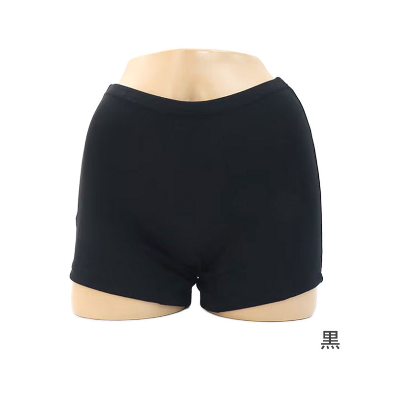 サニタリースパッツ ジュニア 女児 重ね履き 一分丈 綿混 防水布付き 140 150 160 165cm 透湿防水 ストレッチ 日本製 インナーパンツ オーバーパンツ サニタリー ブラック 生理 漏れ対策 女の子 子供 小学生 中学生 サニタリーショーツ 気になる日