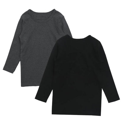 子供 8分袖 綿100% インナー 厚手 2枚組 男の子 冬 あったか 長袖 肌着 130cm 140cm 150cm 160cm ジュニア キッズ 男児 子供肌着 長袖シャツ コットン 厚地 下着 アンダーウェア おなまえタグ お腹すっぽり 洗い替え 小学生 中学生 通学 秋冬 防寒