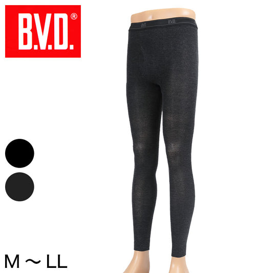 BVD メンズ タイツ 綿混 あったか 10分丈 スパッツ レギンス 前開き M～LL 秋冬 厚地 ボトムス インナー 下着 男性 紳士 M L LL (在庫限り)