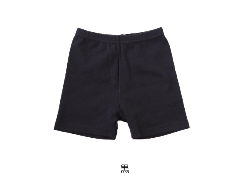 キッズ スパッツ レギンス 綿 1分丈 100cm～160cm (一分丈 子供 子ども 女の子 男の子 ジュニア オーバーパンツ 黒 スカート下 保育園 小学生 インナー 下着)