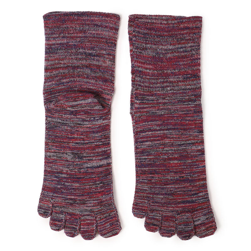 日本製 雅 5本指靴下 男性用 クルー丈 口ゴムゆったり 25-27cm 五本指ソックス 靴下 ソックス カラフル メンズ 抗菌防臭 吸汗 丈夫 高耐久