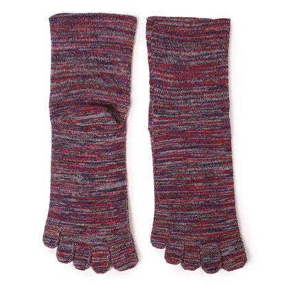 日本製 雅 5本指靴下 男性用 クルー丈 口ゴムゆったり 25-27cm 五本指ソックス 靴下 ソックス カラフル メンズ 抗菌防臭 吸汗 丈夫 高耐久