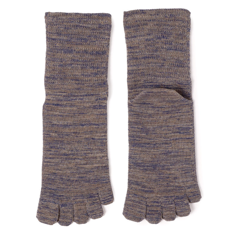 日本製 雅 5本指靴下 男性用 クルー丈 口ゴムゆったり 25-27cm 五本指ソックス 靴下 ソックス カラフル メンズ 抗菌防臭 吸汗 丈夫 高耐久