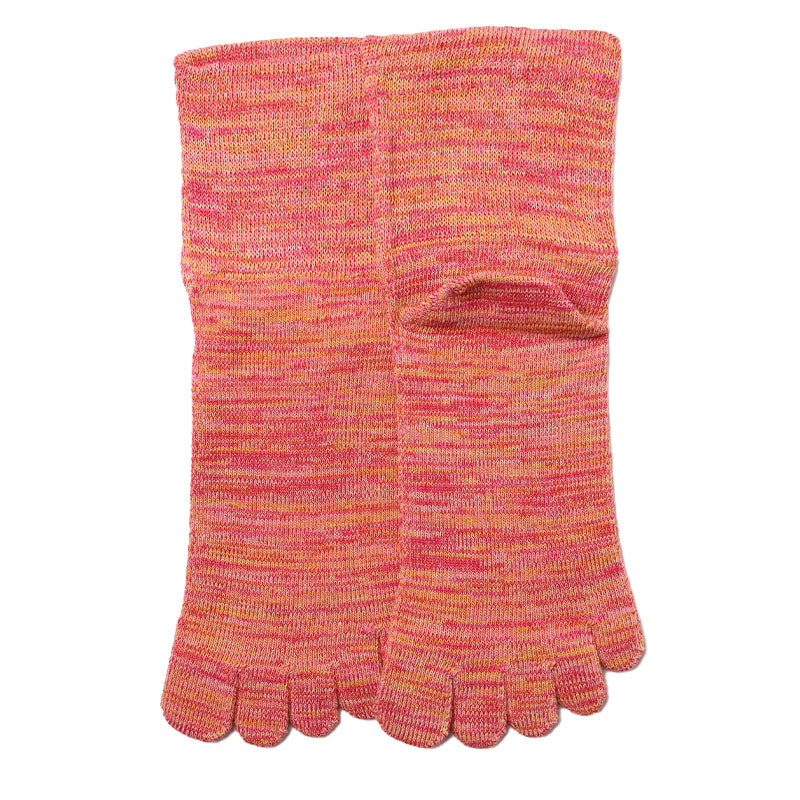 日本製 雅 5本指靴下 女性用 クルー丈 口ゴムゆったり 23-25cm 五本指ソックス ソックス カラフル カラー 女性 日本製 吸汗 丈夫 おしゃれ かわいい 締め付けない