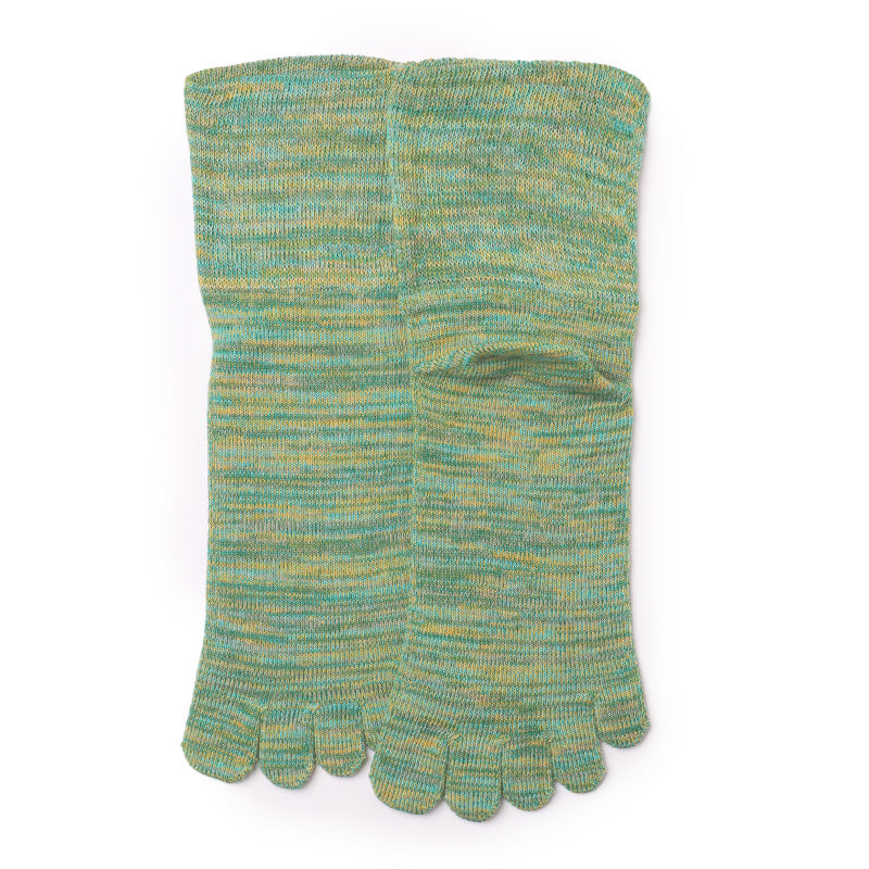 日本製 雅 5本指靴下 女性用 クルー丈 口ゴムゆったり 23-25cm 五本指ソックス ソックス カラフル カラー 女性 日本製 吸汗 丈夫 おしゃれ かわいい 締め付けない