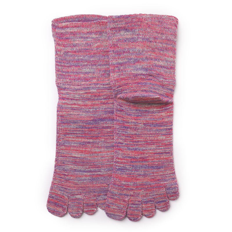 日本製 雅 5本指靴下 女性用 クルー丈 口ゴムゆったり 23-25cm 五本指ソックス ソックス カラフル カラー 女性 日本製 吸汗 丈夫 おしゃれ かわいい 締め付けない