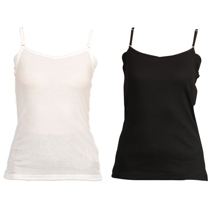 キャミソール 汗取り インナー レディース 綿 薄手 脇汗 2枚組 S～LL 汗染み 汗じみ 下着 肌着 シャツ 無地 汗じみ防止 春夏 女性 婦人 速乾 汗取りパッド付き