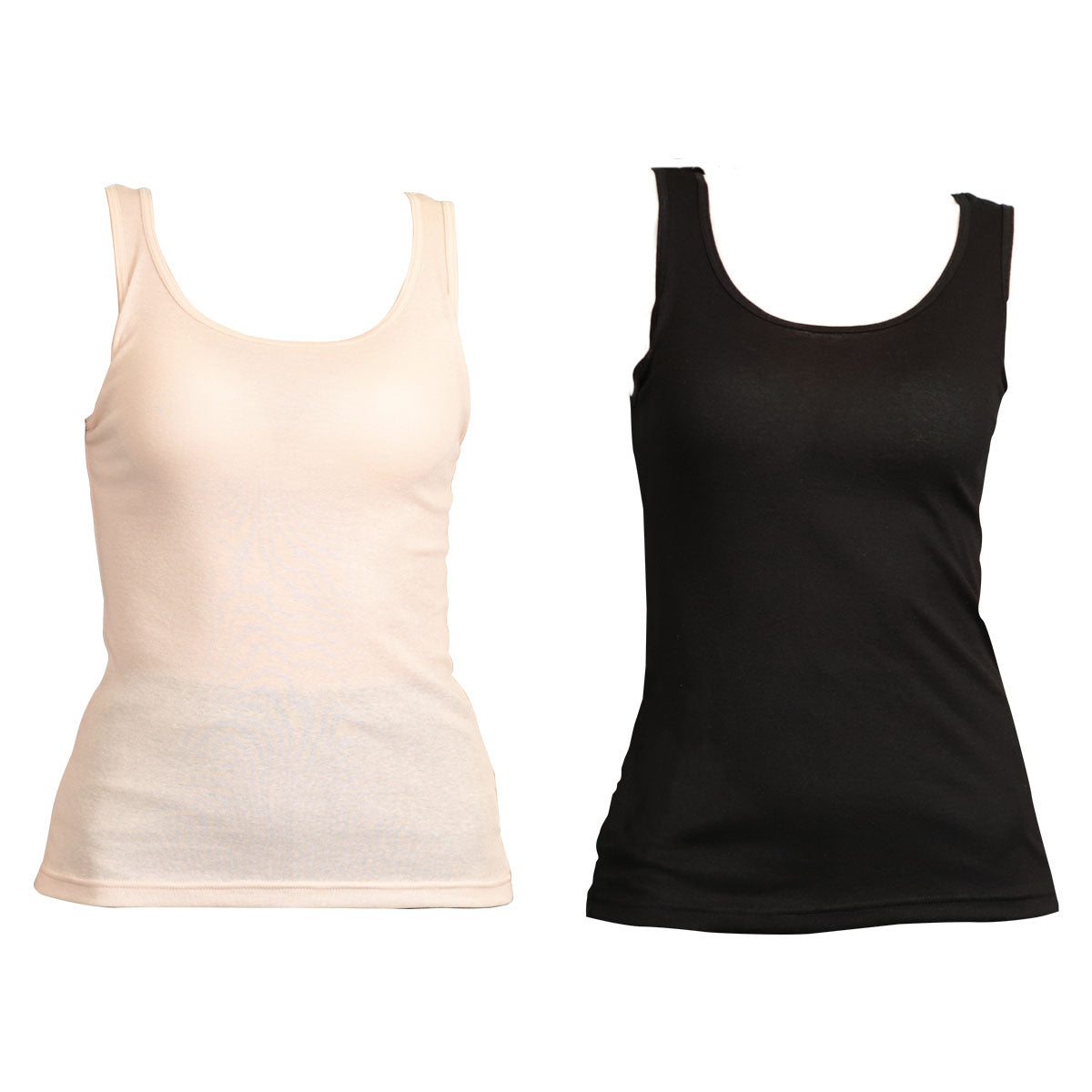 素肌ドライ カップ付き タンクトップ 2枚組 S～LL (レディース 下着 インナー ブラトップ カップ付インナー S M L LL 夏 汗 乾きやすい) (在庫限り)