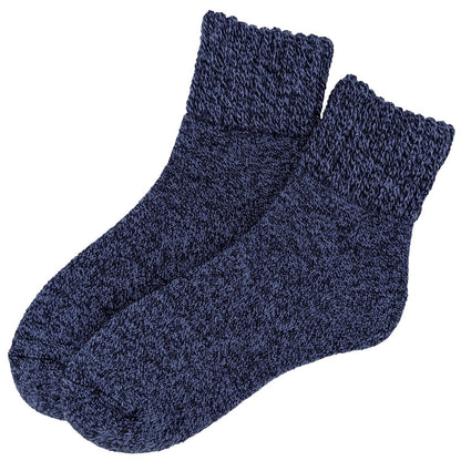 裏起毛 靴下 メンズ あったか 厚手 ソックス 20-22cm～28-30cm クルー丈 大きいサイズ 男 厚地 暖かい 保温 クルーソックス 防寒 冷え性対策グッズ 足 お休みソックス パイル アウトドア 屋内 屋外 紺 灰 茶