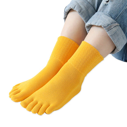 5本指ソックス レディース 綿 5本指靴下 五本指ソックス 足首 ゆったり 締め付けない 23-25cm 5本指 靴下 ソックス クルー丈 カラー カラフル おしゃれ かわいい コットン 日本製 秋冬 (在庫限り)