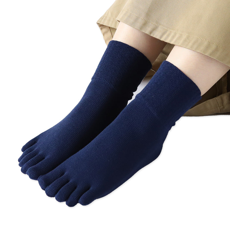 5本指ソックス レディース 綿 5本指靴下 五本指ソックス 足首 ゆったり 締め付けない 23-25cm 5本指 靴下 ソックス クルー丈 カラー カラフル おしゃれ かわいい コットン 日本製 秋冬 (在庫限り)