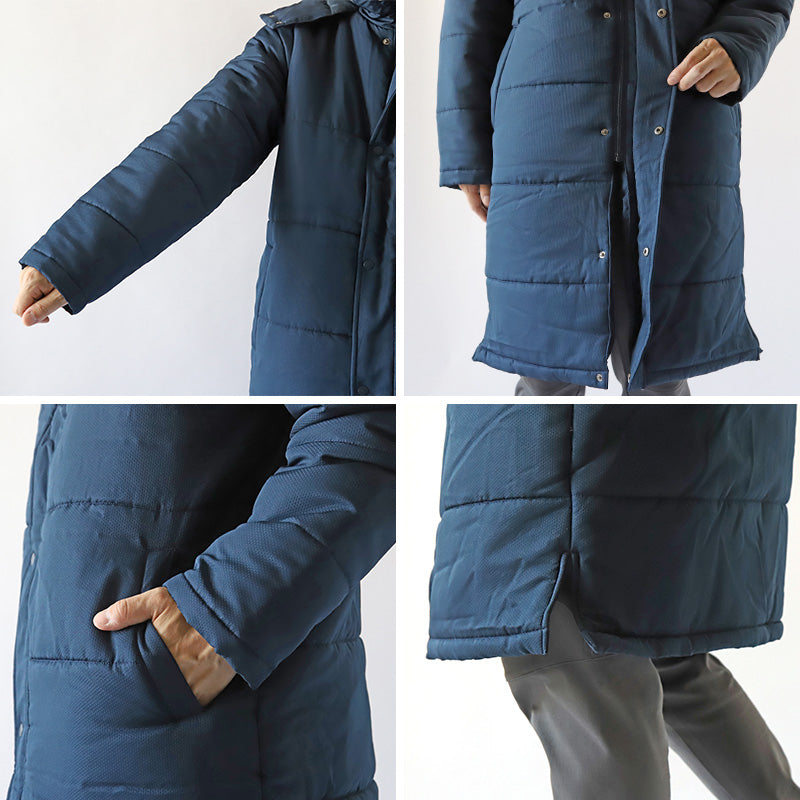 ベンチコート メンズ ロング 無地 撥水 防寒 防風 アウトドア 大きいサイズ 大人用 M～3L 男女兼用 レディース ロングコート コード フード付き 観戦 スポーツ観戦 中綿 防寒着 軽い 軽量  暖かい ゆったり シンプル おしゃれ コーデ アウター  (送料無料)