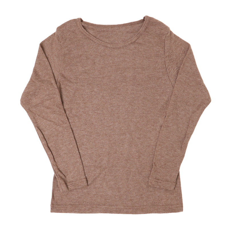 長袖 インナー 当て付き 両起毛 裏起毛 肩当て レディース 肌着 長袖インナー 長袖シャツ 無地 丸首 あったかい 暖かい M L LL あったかインナー 起毛 暖かい トップス 防寒 冷えとり 冬 アンダーウェア レディースインナー