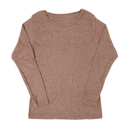 長袖 インナー 当て付き 両起毛 裏起毛 肩当て レディース 肌着 長袖インナー 長袖シャツ 無地 丸首 あったかい 暖かい M L LL あったかインナー 起毛 暖かい トップス 防寒 冷えとり 冬 アンダーウェア レディースインナー