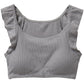 綿100% リブ ナイトブラ レディース パッド挿入可 リラックスブラ S M L LL 3L 4L 5L 6L ノンワイヤー風 ブラジャー 下着 肌着 コットン 伸びる 締め付けにくい アンダーゴム一周 肌側ゴム フリル 肩らく 婦人 女性 大きいサイズ シンプル 就寝時