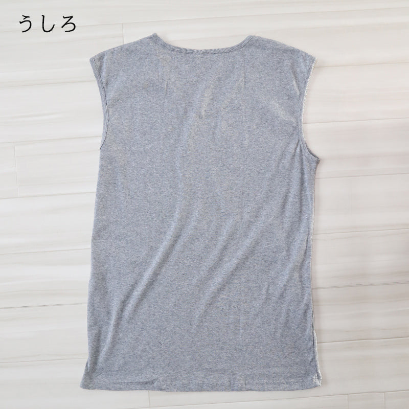 インナー メンズ ノースリーブ 綿100% vネック tシャツ 大きい