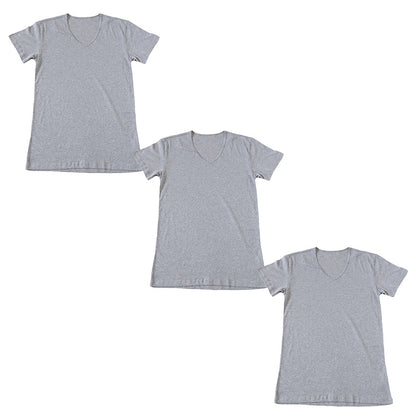 綿100％ メンズ インナー 半袖 tシャツ Vネック 3枚セット S M L LL  薄手 敏感肌 定番 無地 白 黒 グレー 夏 冬 1年中 抗菌防臭 首元 見えない シンプル 肌着 下着 重ね着 フィット スーツ ワイシャツ ビジネス 3枚組 まとめ売り コットン100