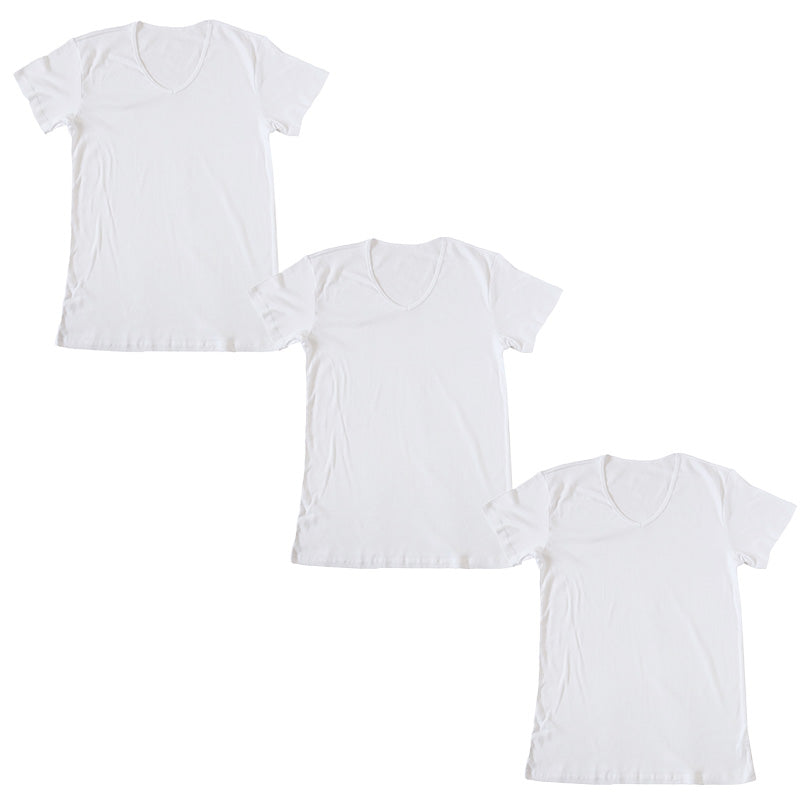 綿100％ メンズ インナー 半袖 tシャツ Vネック 3枚セット S M L LL  薄手 敏感肌 定番 無地 白 黒 グレー 夏 冬 1年中 抗菌防臭 首元 見えない シンプル 肌着 下着 重ね着 フィット スーツ ワイシャツ ビジネス 3枚組 まとめ売り コットン100