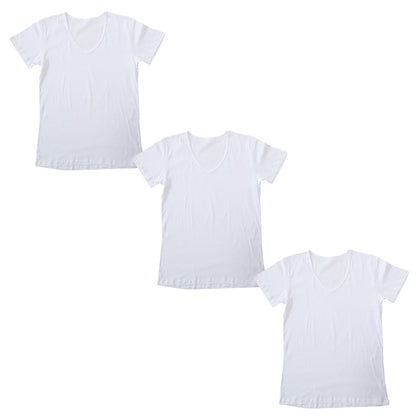 メンズ 綿100% 深Vネック Tシャツ 3枚セット 3L 4L 大きいサイズ 男性 紳士 半袖 下着 肌着 インナー 抗菌 防臭 白 黒 V首 コットン COTTON％ スーツ下 ビジネス ビジネスインナー オールシーズン 3枚組 まとめ売り
