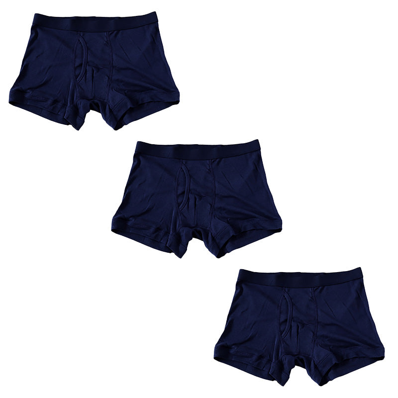 Suteteko メンズ 綿100％ ボクサーブリーフ(前開き) 3枚セット S M L LL 下着 肌着 男性 ボクサー パンツ 無地 シンプル 中学生 高校生 男子 抗菌防臭 インナー 前あき コットン 子供 綿100％ 定番 黒 グレー ブラック 3枚組 まとめ売り