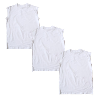ノースリーブ メンズ インナー 3枚セット tシャツ 綿 スリーブレス クルーネック サーフシャツ S～LL インナーシャツ トップス 肌着 下着 男性 紳士 S M L LL 無地 シンプル コットン ストレッチ