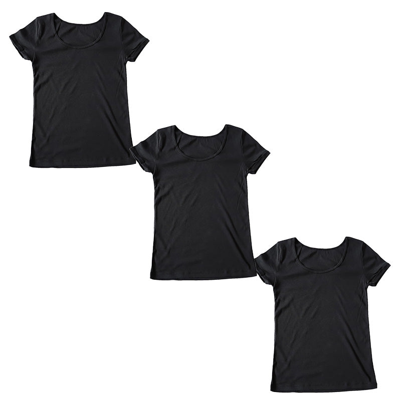 綿100% インナー レディース 半袖 2分袖 tシャツ 3枚セット S M L LL 肌着 綿 シャツ 下着 女性 婦人 コットン 無地 白 グレー 黒 ベージュ シンプル ベーシック シンプル 通年 綿% コットン cotton 爽やか 着こなし 肌色 灰 3枚組 まとめ売り