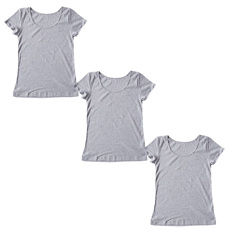 綿100% インナー レディース 半袖 2分袖 tシャツ 3枚セット S M L LL 肌着 綿 シャツ 下着 女性 婦人 コットン 無地 白 グレー 黒 ベージュ シンプル ベーシック シンプル 通年 綿% コットン cotton 爽やか 着こなし 肌色 灰 3枚組 まとめ売り