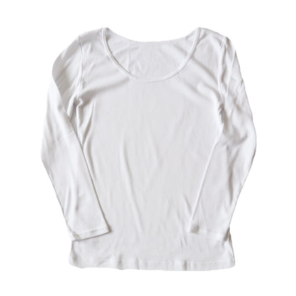 綿100% 長袖 インナー レディース 8分袖 シャツ S～LL 肌着 下着 綿 コットン tシャツ トップス 薄手 無地 シンプル 白 グレー 黒 ベージュ 女性 婦人 防臭 S M L LL