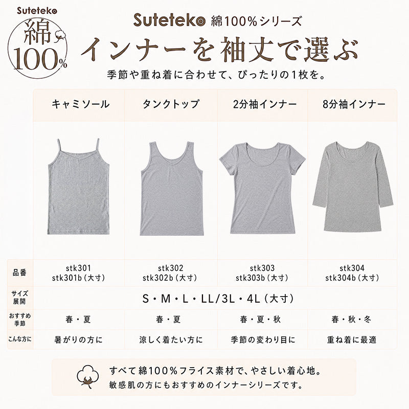 綿100% インナー レディース 長袖 8分袖 tシャツ 大きいサイズ 3枚セット 3L 4L 肌着 下着 綿 シャツ コットン 無地 白 グレー 黒 ベージュ シンプル 女性 婦人 ベーシック シンプル 通年 綿% コットン cotton 爽やか 着こなし 肌色 灰 3枚組