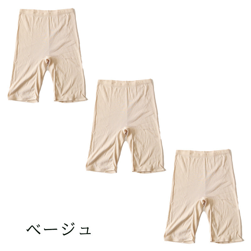 綿100% レディース 5分丈 ボトム インナー 3枚セット S M L LL ズボン下 スパッツ 下着 肌着 コットン シンプル 無地 白 黒 グレー Suteteko ベーシック シンプル 通年 綿% コットン 爽やか着こなし 3枚組 まとめ売り