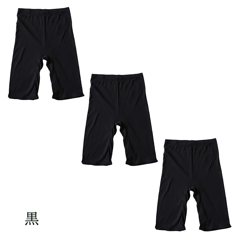 綿100% レディース 5分丈 ボトム インナー 3枚セット S M L LL ズボン下 スパッツ 下着 肌着 コットン シンプル 無地 白 黒 グレー Suteteko ベーシック シンプル 通年 綿% コットン 爽やか着こなし 3枚組 まとめ売り