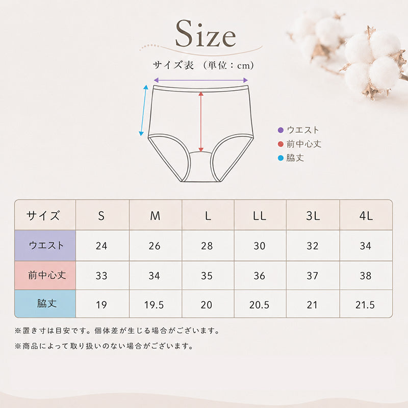 ショーツ 綿100% レディース 深ばき 3枚セット S M L LL フルショーツ 深履き お腹 すっぽり ハイウエスト 下着 女性 パンツ コットン やわらかい 肌ざわり 敏感肌 シンプル 無地 インナー 肌着 Suteteko パンティ ベーシック 3枚組 まとめ売り 